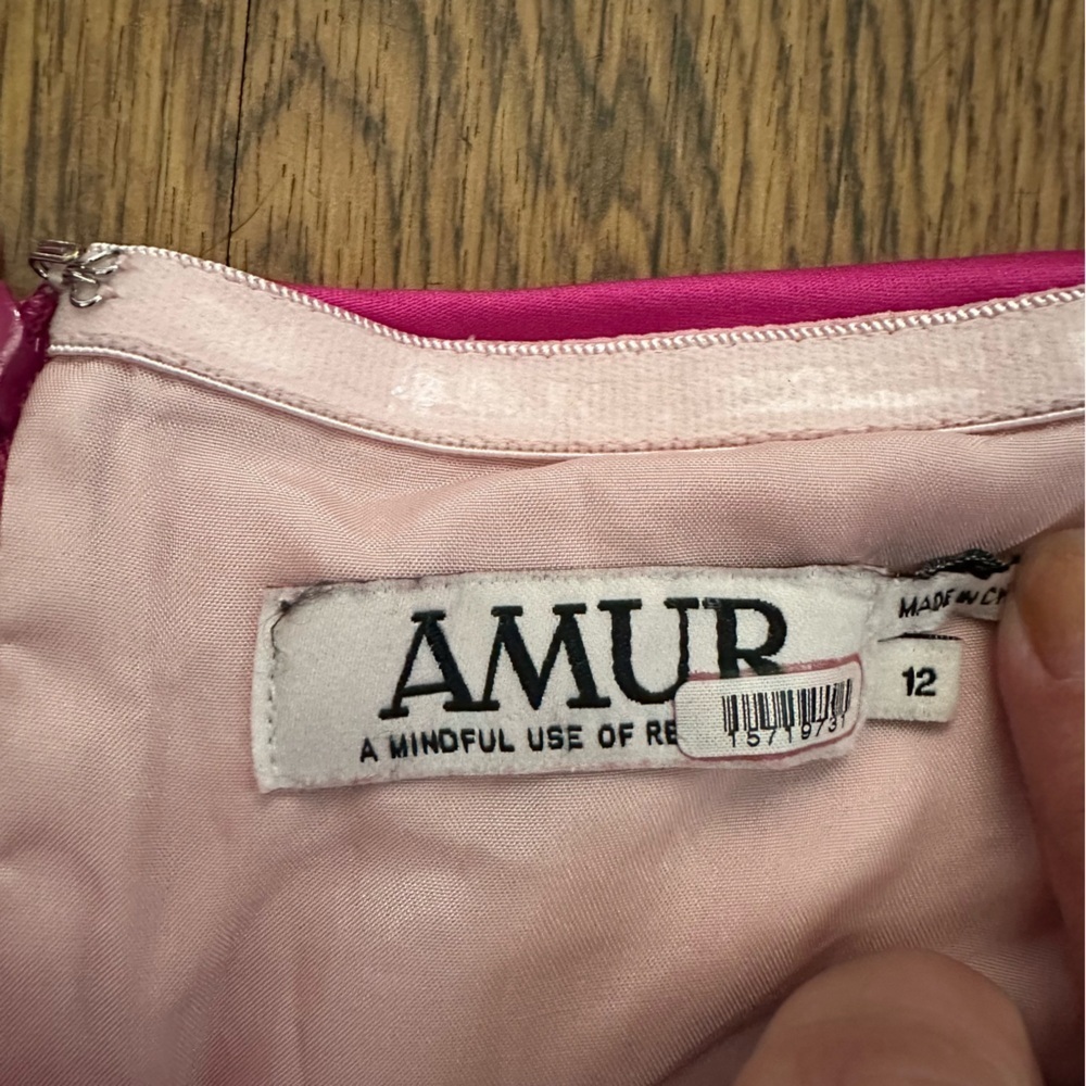 AMUR magenta Eman Off-Shoulder peplum lined party sexy Blouse size 12 - Picture 6 of 12